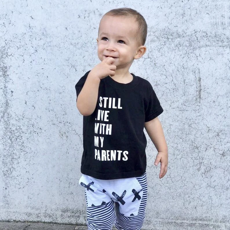 I Still Live with My Parents Printed Kids Baby T-Shirt Toddler Tired Parents Dad Mom Gift Slogan Tops Tee Kids Baby Casual Style
I Still Live with My Parents Printed Kids Baby T-Shirt Toddler Tired Parents Dad Mom Gift Slogan Tops Tee Kids Baby Casual Style