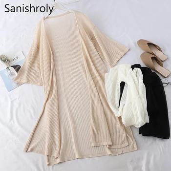 Sanishroly Summer Women Long Cardigan Coat Casual Loose Thin Silk Knitted Cardigans Female Short Sleeve Outwear Plus Size SE601
Sanishroly Summer Women Long Cardigan Coat Casual Loose Thin Silk Knitted Cardigans Female Short Sleeve Outwear Plus Size SE601