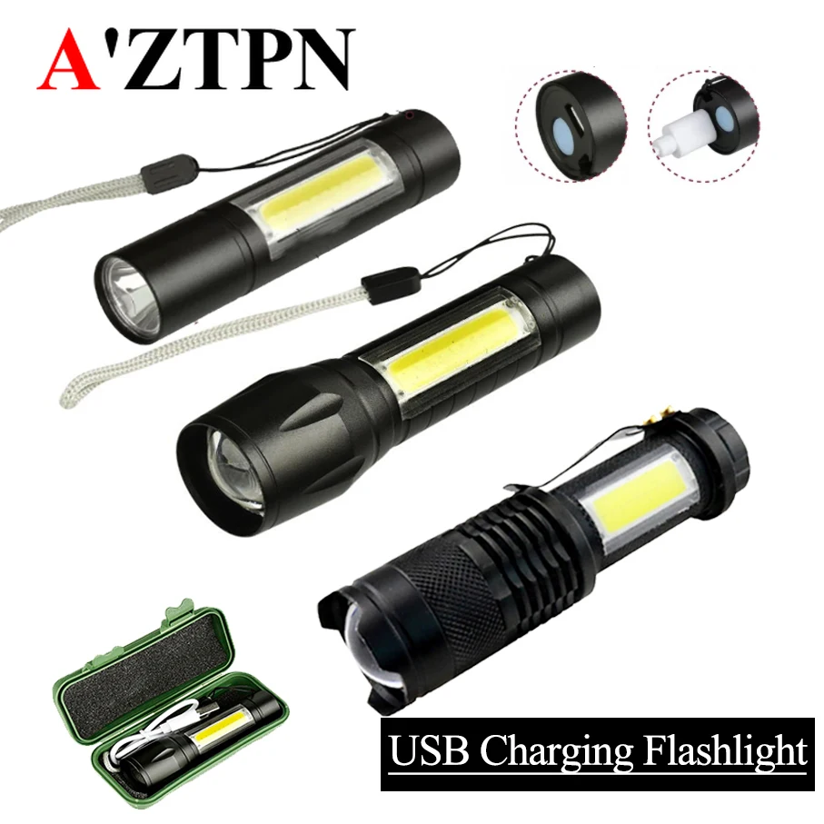 2019 Newest Design USB Charging Powerful Flashlight 3800LM XPE COB LED Flash Light Zoomable Tactical Torch Lamp+Battery+Box
2019 Newest Design USB Charging Powerful Flashlight 3800LM XPE COB LED Flash Light Zoomable Tactical Torch Lamp+Battery+Box