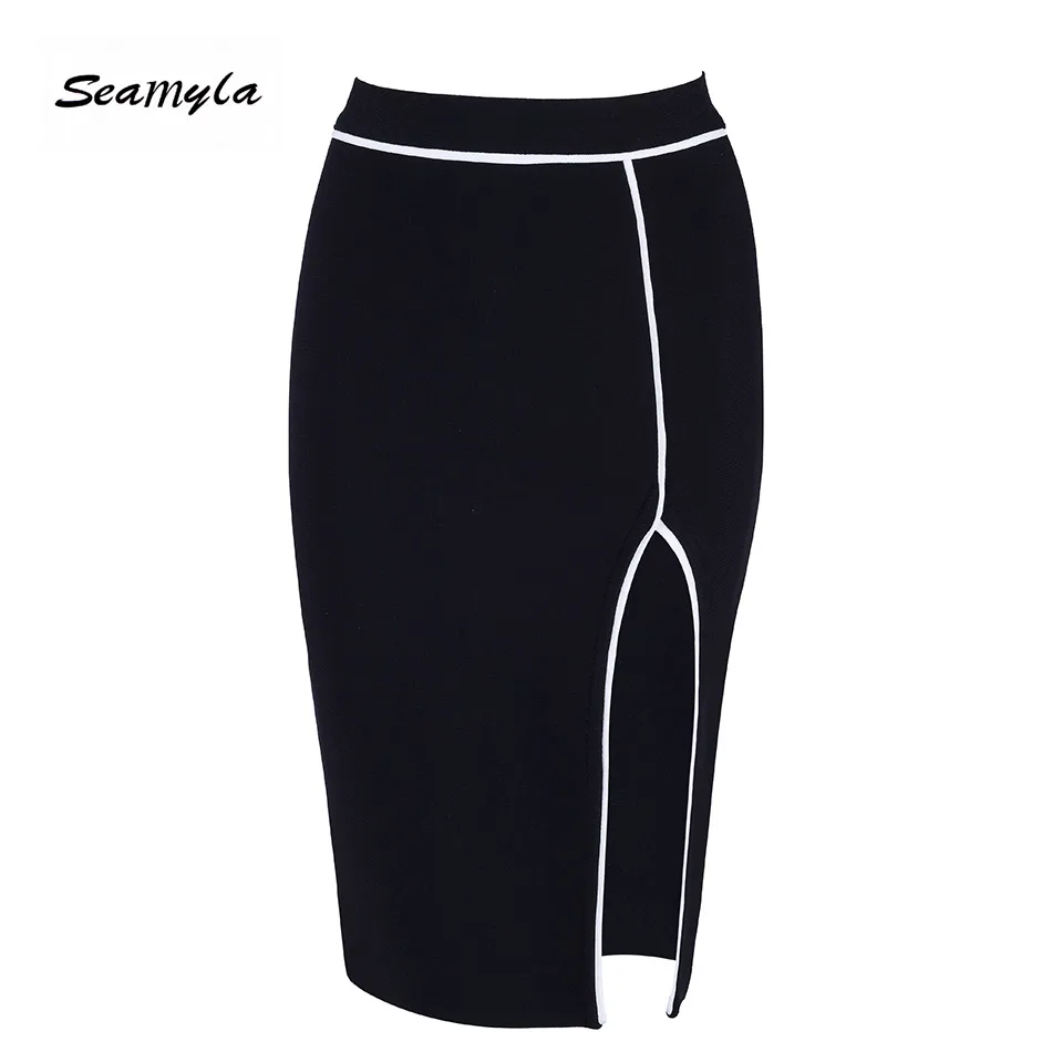 Seamyla 2019 New Women Bandage Skirt Black Bodycon Sexy Pencil Skirts High Waist Split Party Clubwears Knee Length Women Skirts
Seamyla 2019 New Women Bandage Skirt Black Bodycon Sexy Pencil Skirts High Waist Split Party Clubwears Knee Length Women Skirts