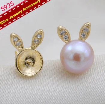 Rabbit Ear Design Stud Earrings Holder S925 Solid Silver Earrings Jewelry Accessory Handmade DIY Settings 3Pairs/Lot
Rabbit Ear Design Stud Earrings Holder S925 Solid Silver Earrings Jewelry Accessory Handmade DIY Settings 3Pairs/Lot