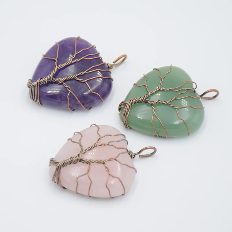 Vintage Antique Bronze Plated Handmade Wire tree of life Heart Shape Natural Amethysts Green Aventurine Stone Necklace Pendants
Vintage Antique Bronze Plated Handmade Wire tree of life Heart Shape Natural Amethysts Green Aventurine Stone Necklace Pendants