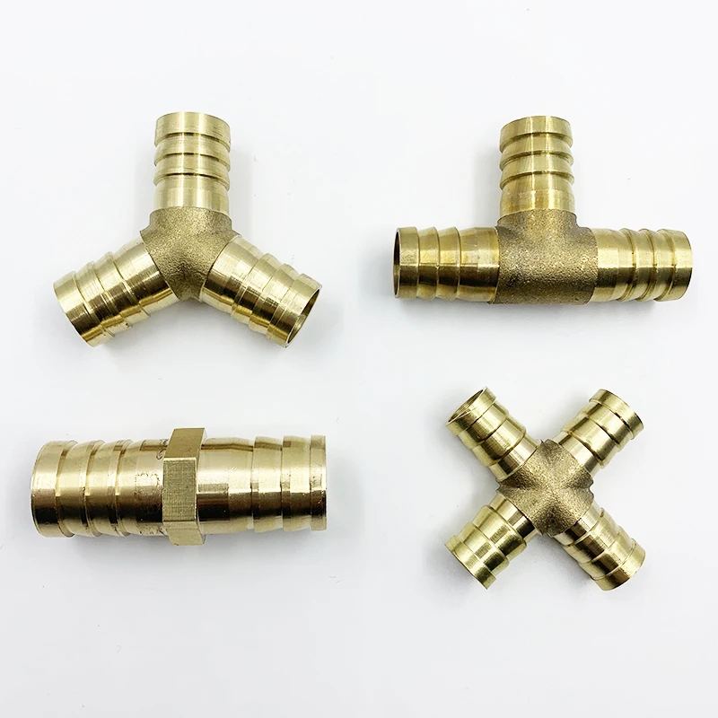 

Brass Straight,T,Y,X shape Hose Pipe Fitting Equal Barb 6mm 8mm 10mm 12mm 14mm 19mm Gas Copper Barbed Coupler Connector Adapter