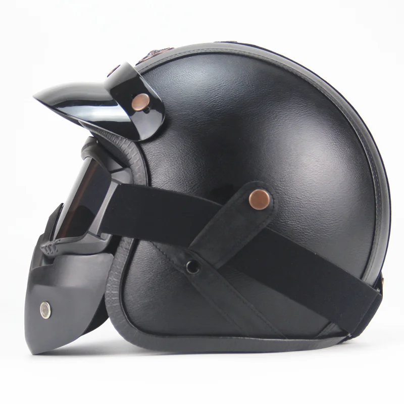 Бесплатная доставка шлемы из искусственной кожи 3/4 мотоциклетный Чоппер