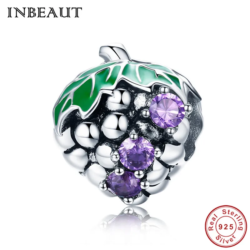 INBEAUT 100% Real 925 Sterling Silver Purple Zircon CZ Tropical Fruit Lovely Grapes Charm Beads fit Trendy Bracelet Newest Gift
INBEAUT 100% Real 925 Sterling Silver Purple Zircon CZ Tropical Fruit Lovely Grapes Charm Beads fit Trendy Bracelet Newest Gift