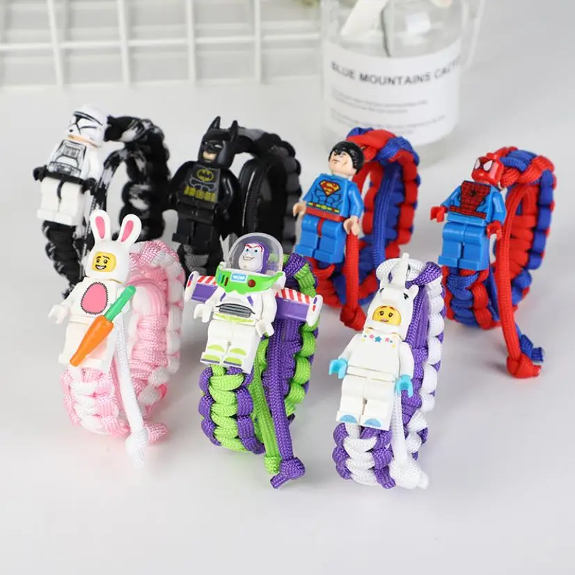 231pcs of Paracord Bracelet For Kids Super Hero Iron Man Pink Batman Darth Vader Rabbit Unicorn Building Blocks Bricks Toys DHL
231pcs of Paracord Bracelet For Kids Super Hero Iron Man Pink Batman Darth Vader Rabbit Unicorn Building Blocks Bricks Toys DHL