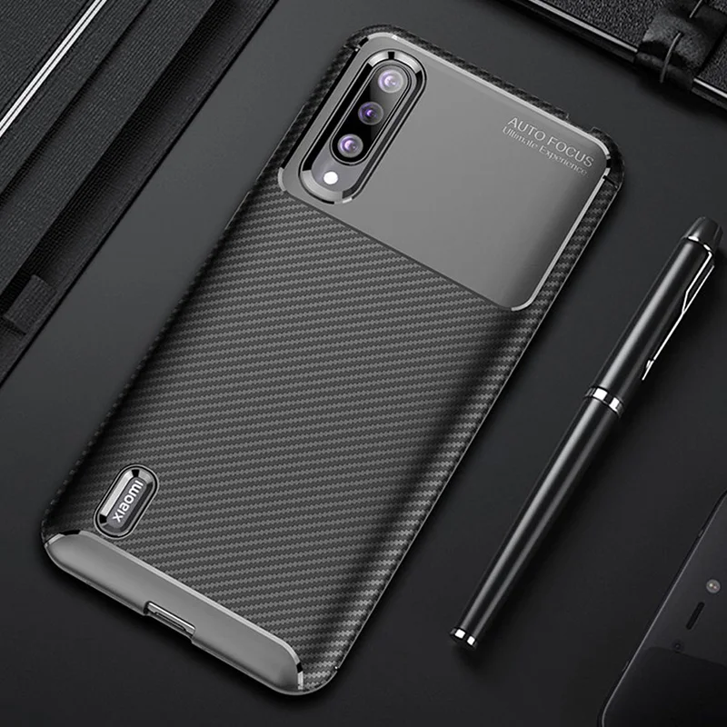 Чехол для Xiaomi mi 9 Lite чехол роскошный бампер из углеродного волокна силиконовый