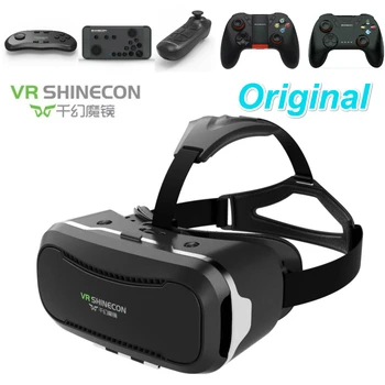 

New VR Shinecon II 2.0 Helmet Cardboard Virtual Reality Glasses Mobile Phone 3D Video Movie for 4.7-6.0" Smartphone with Gamepad