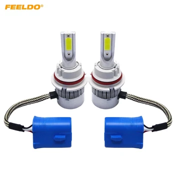 

FEELDO 2PC All In One 9004/9007 Hi-Lo Beam Car LED Headlight 2-COB 6500K 72W 7600LM LED Bulb Foglight Headlamp #HQ2887