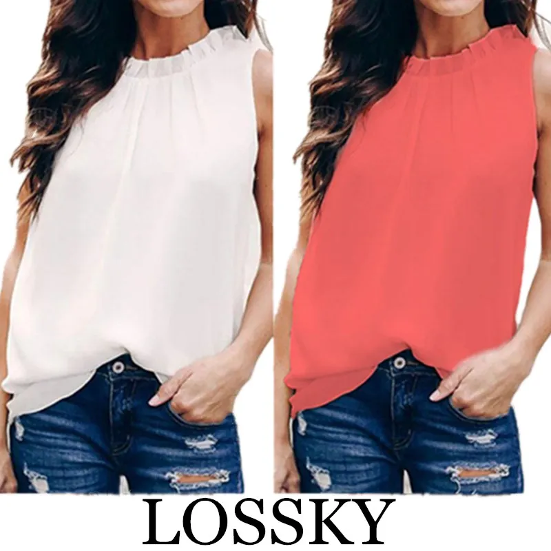 LOSSKY Solid Chiffon Sleeveless Top Tank Casual O Neck Woman All-match Vest Tops Female Clothing Tanks For Women Summer Blusa
LOSSKY Solid Chiffon Sleeveless Top Tank Casual O Neck Woman All-match Vest Tops Female Clothing Tanks For Women Summer Blusa