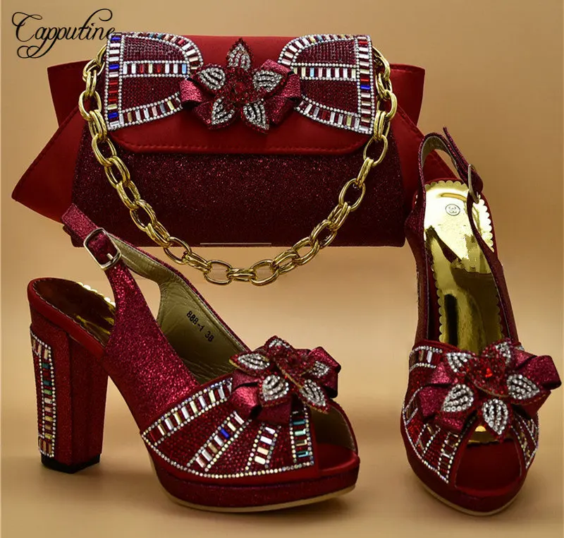 Italian Ladies Shoes And Matching Bag Set Summer Ladies High Heels Shoes And Bag Set For Wedding Party Size 37-42 YF-19
Italian Ladies Shoes And Matching Bag Set Summer Ladies High Heels Shoes And Bag Set For Wedding Party Size 37-42 YF-19