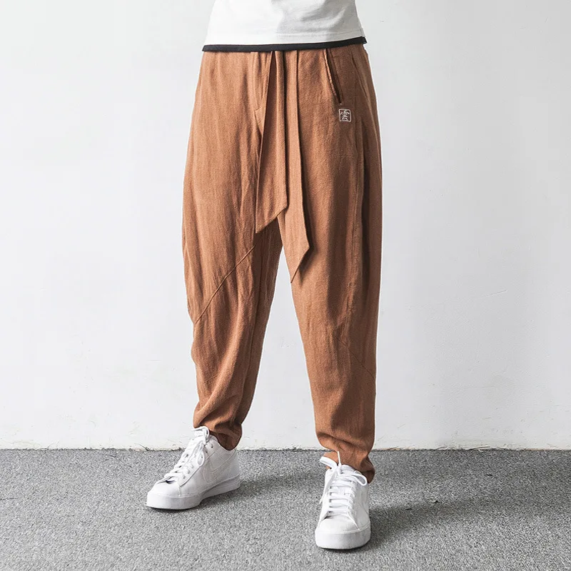 Chinese Style Men's Flaxen Trousers Large Loose Wide-legged Feet Pants Harem Pants Retro Cotton Linen Long Pants
Chinese Style Men's Flaxen Trousers Large Loose Wide-legged Feet Pants Harem Pants Retro Cotton Linen Long Pants
