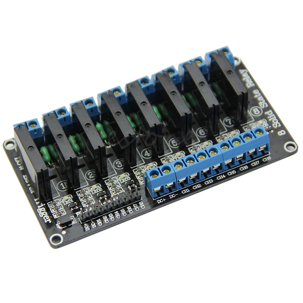 5V 8 Channel Low Level Trigger Solid State Relay Module with Fuse For Arduino 250V 2A
5V 8 Channel Low Level Trigger Solid State Relay Module with Fuse For Arduino 250V 2A