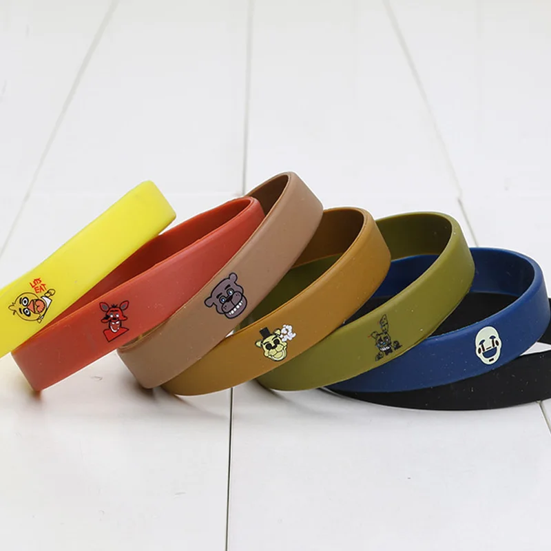 7pcs/lot Fashion Five Nights at Freddy's Silicone Bracelet FNAF Wristband Freddy Fazbear Chica Bonnie Mangle Foxy Pulsera
7pcs/lot Fashion Five Nights at Freddy's Silicone Bracelet FNAF Wristband Freddy Fazbear Chica Bonnie Mangle Foxy Pulsera
