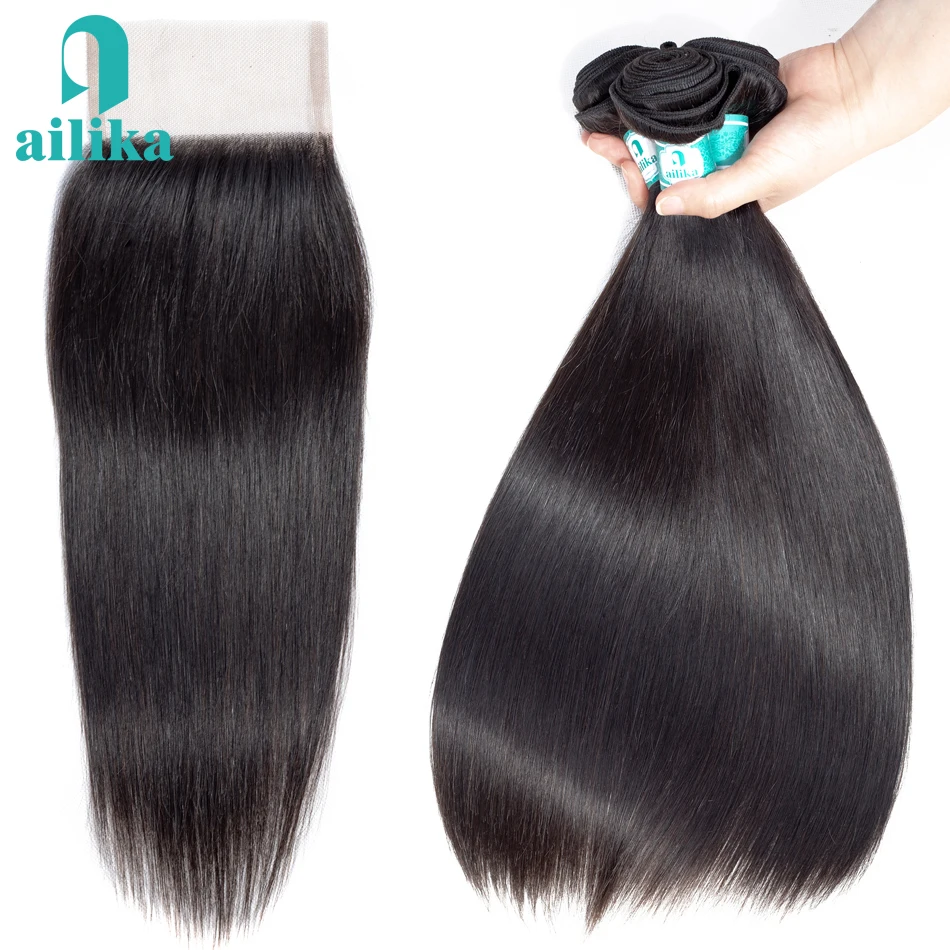 AILIKA Malaysian Hair Bundles with Closure Straight Hair Bundles with Closure Natural Human Hair Bundle with Closure Non Remy
AILIKA Malaysian Hair Bundles with Closure Straight Hair Bundles with Closure Natural Human Hair Bundle with Closure Non Remy