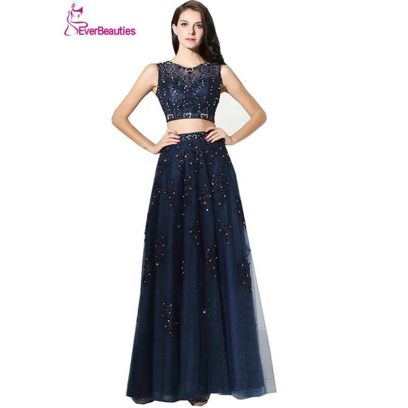 Two Pieces Evening Dresses Long 2019 Tulle Appliqued Beaded Sexy Backless Floor Length Robe De Soiree Kaftan Abendkleider
Two Pieces Evening Dresses Long 2019 Tulle Appliqued Beaded Sexy Backless Floor Length Robe De Soiree Kaftan Abendkleider