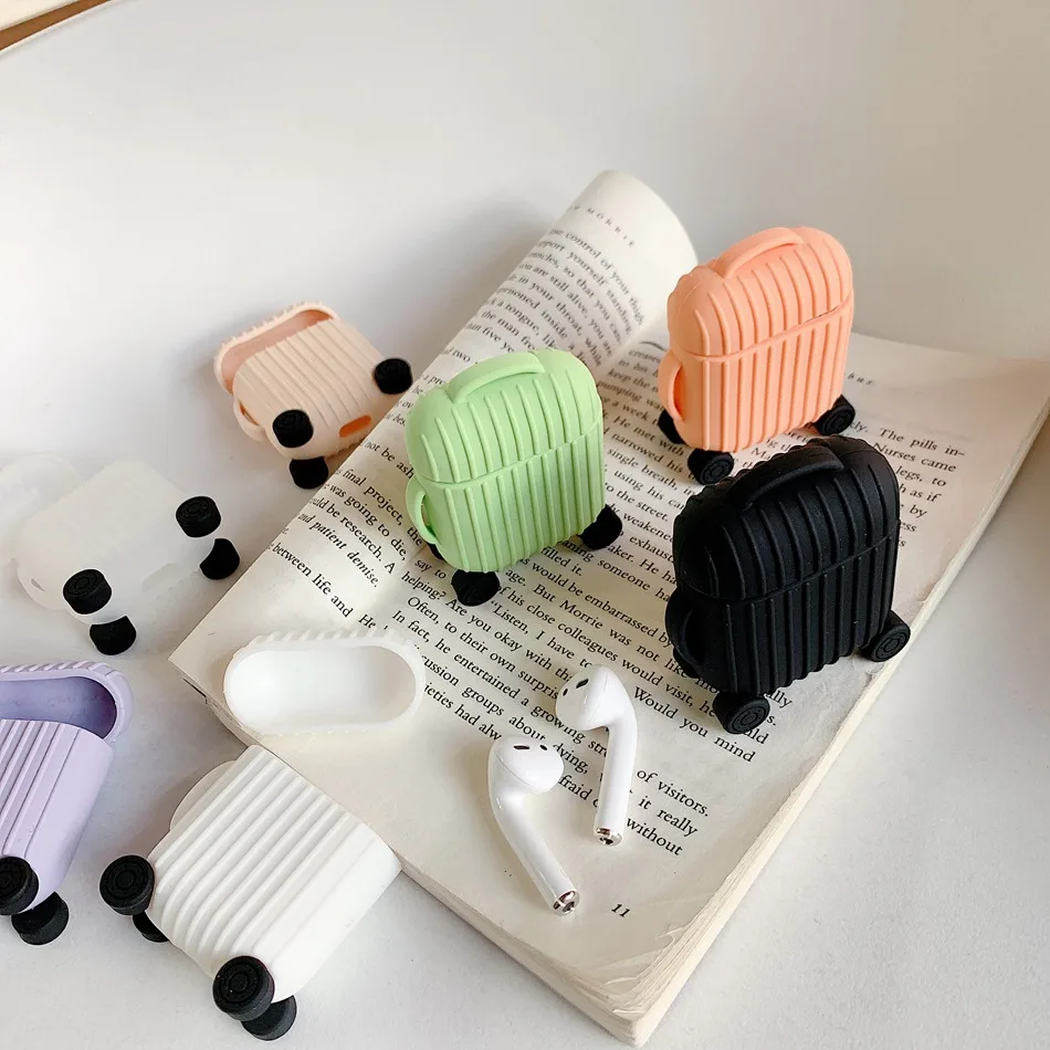 For AirPods Case Fashion Cute Suitcase Luggage Bag Wireless Earphone Case For Apple Airpods 2 Protect Cover with Ring Keychain 
For AirPods Case Fashion Cute Suitcase Luggage Bag Wireless Earphone Case For Apple Airpods 2 Protect Cover with Ring Keychain