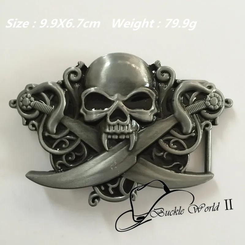 New Style High quality Cool 3D Double knife Skull Belt Buckle for Men Jeans accessories 99*67mm Silver Metal For 4cm Wide Belt
New Style High quality Cool 3D Double knife Skull Belt Buckle for Men Jeans accessories 99*67mm Silver Metal For 4cm Wide Belt