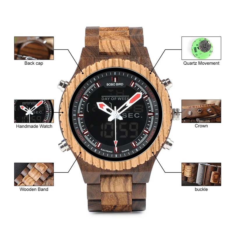 P02-3Men\'s watch wood