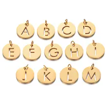 5pcs/lot Stainless Steel 12mm Round Cut Out Alphabet Charms DIY Initials From A-M Alphabets Pendant with Jump Ring Accessories 5pcs/lot Stainless Steel 12mm Round Cut Out Alphabet Charms DIY Initials From A-M Alphabets Pendant with Jump Ring Accessories