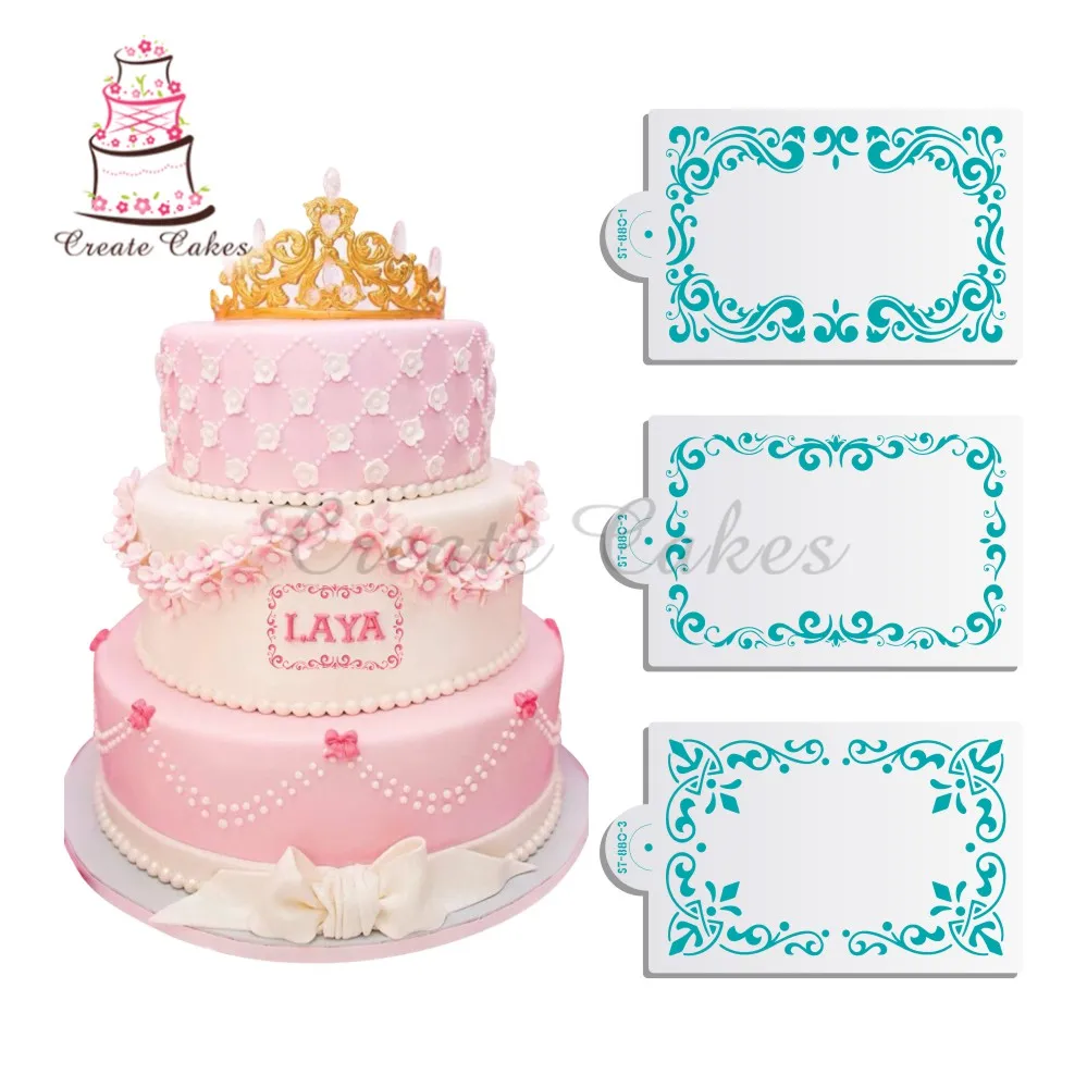3Pcs/set Flower Frame Cake Stencil Cake Decorative Stencil Baking Mold Plastic Stencil Fondant Cake Decorating Tool
3Pcs/set Flower Frame Cake Stencil Cake Decorative Stencil Baking Mold Plastic Stencil Fondant Cake Decorating Tool