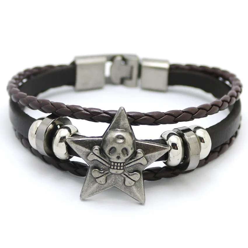 2016 Stars Skull Handmade leather Bracelets Retro Fashion Casual Men's And Women's Fashion Jewelry Jewelry Leather Bracelet
2016 Stars Skull Handmade leather Bracelets Retro Fashion Casual Men's And Women's Fashion Jewelry Jewelry Leather Bracelet