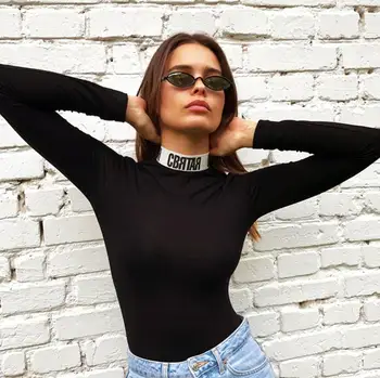 Cotton Letter Print Turtleneck Bodysuits Women Mock Neck Autumn Bodycon Tops Playsuits Elastic Party Fashion Blouse
Cotton Letter Print Turtleneck Bodysuits Women Mock Neck Autumn Bodycon Tops Playsuits Elastic Party Fashion Blouse