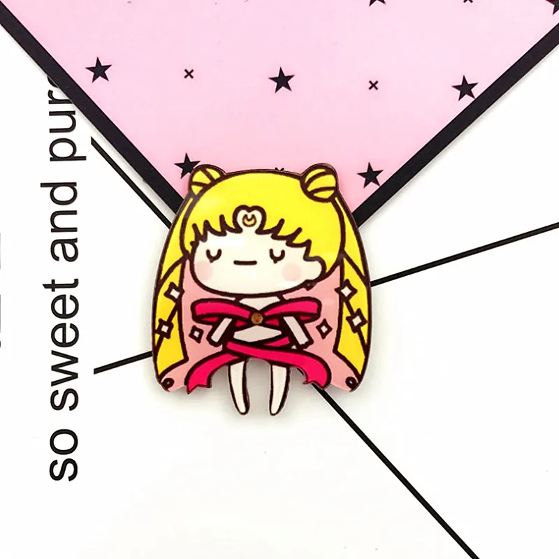 Free Shipping 1PCS Kawaii Cartoon Pin Lovely Soldier Sailor Moon Acrylic Brooch Badges Pin Backpack Clothes Decoration Brooches
Free Shipping 1PCS Kawaii Cartoon Pin Lovely Soldier Sailor Moon Acrylic Brooch Badges Pin Backpack Clothes Decoration Brooches