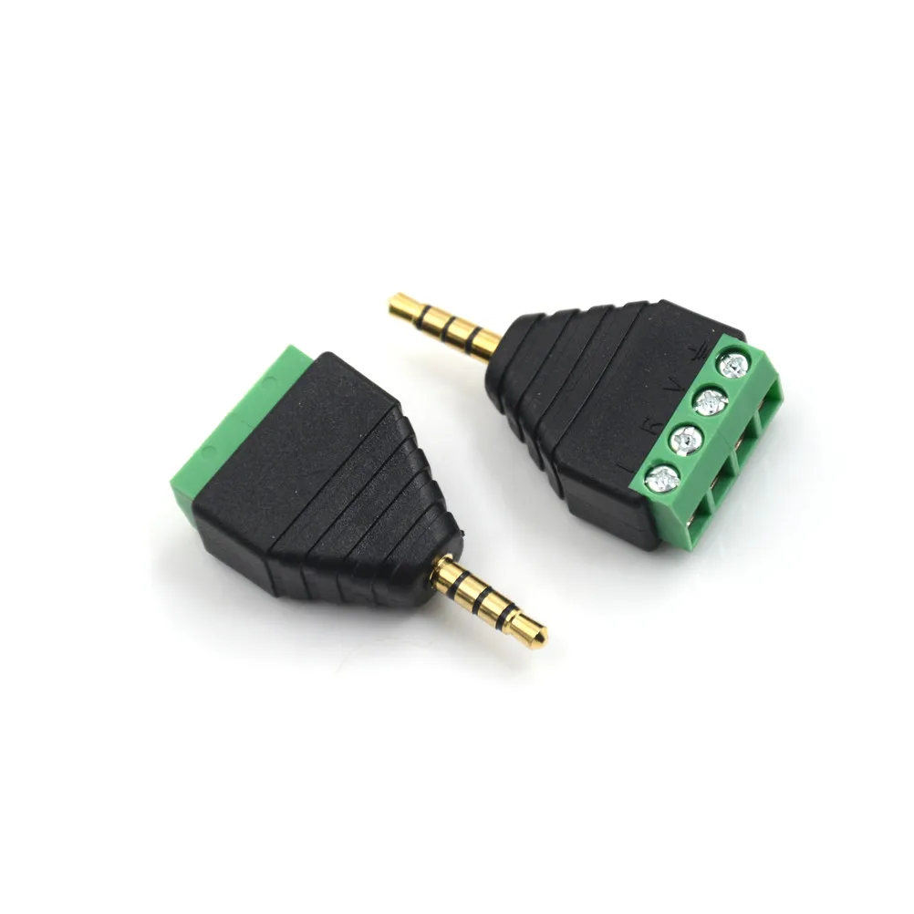 3.5 mm male 4 pin Terminal Block Plug connector Video AV Balun 3.5mm 4 Pole Stereo Male to AV Screw Terminal Stereo Jack
3.5 mm male 4 pin Terminal Block Plug connector Video AV Balun 3.5mm 4 Pole Stereo Male to AV Screw Terminal Stereo Jack