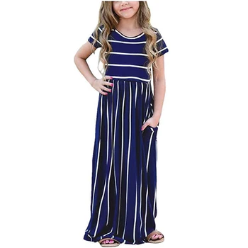 Girls Bohemia Maxi Dress Casual Beach Party Stripe Long Dress with Pocket Casual Sundress Outfits Beachwear for Children
Girls Bohemia Maxi Dress Casual Beach Party Stripe Long Dress with Pocket Casual Sundress Outfits Beachwear for Children