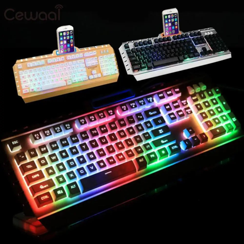 Cewaal 2017 New 7 Colors Rainbow Backlight Wired Gaming Keyboard 104 Keys For Computer
Cewaal 2017 New 7 Colors Rainbow Backlight Wired Gaming Keyboard 104 Keys For Computer