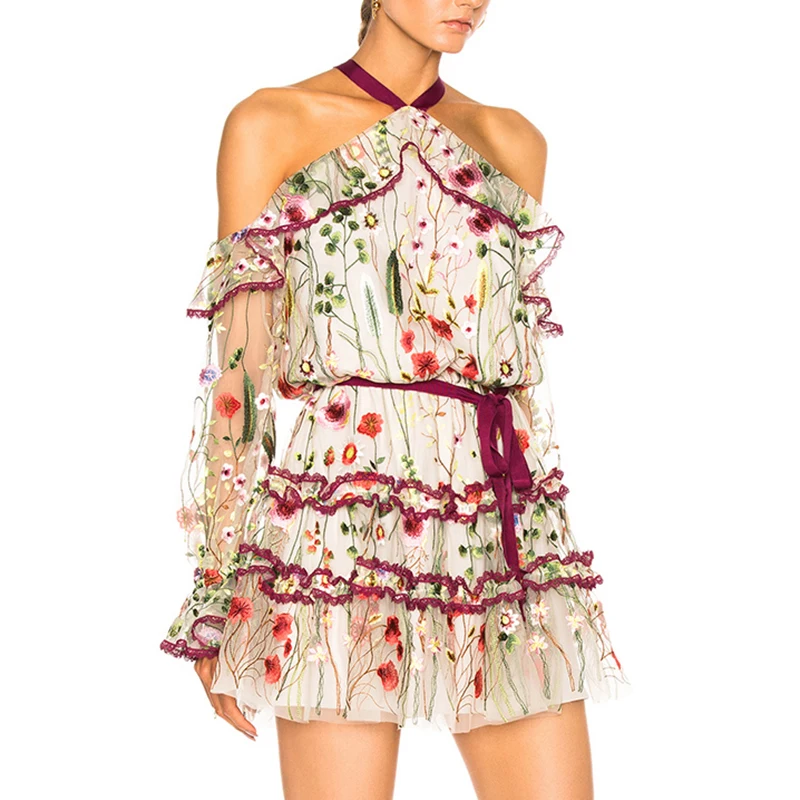 2018 Women Embroidery Dress Elegant Dress Off Shoulder Flower Summer Dresses Flare Sleeve Sexy Short Party Dress Vestidos
2018 Women Embroidery Dress Elegant Dress Off Shoulder Flower Summer Dresses Flare Sleeve Sexy Short Party Dress Vestidos