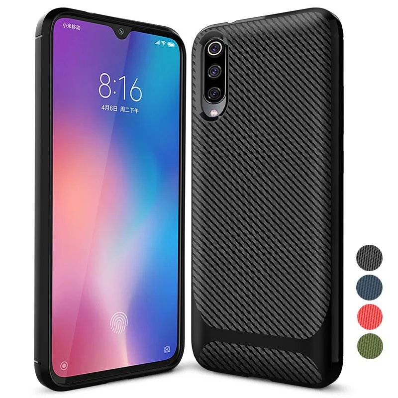 Для Xiaomi mi 9 чехол мягкий силиконовый задняя крышка из углеродного волокна ТПУ