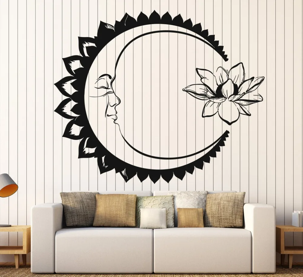Moon Lotus Flower Meditation Wall Stickers Vinyl Wall Decal Yoga Bedroom Design Stickers Design Personality Wallpaper SA239
Moon Lotus Flower Meditation Wall Stickers Vinyl Wall Decal Yoga Bedroom Design Stickers Design Personality Wallpaper SA239