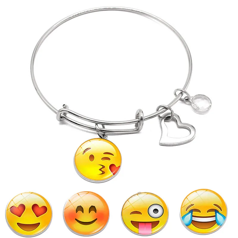 Funny Emoji Jewelry with Stainless Steel Heart Pendnat Charm Emoji Bracelet Bangle for Women Men Gift
Funny Emoji Jewelry with Stainless Steel Heart Pendnat Charm Emoji Bracelet Bangle for Women Men Gift