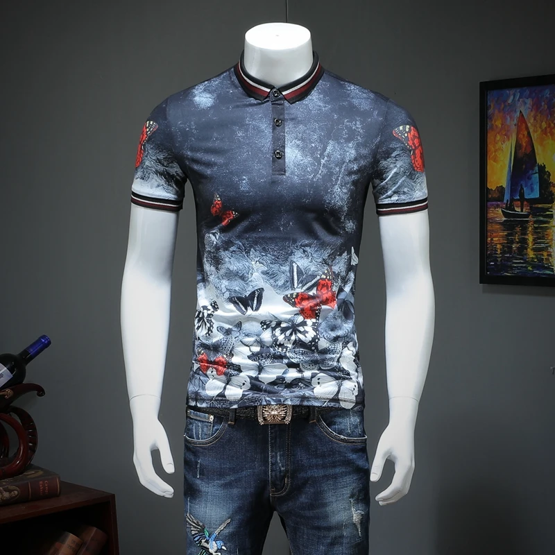 2019 summer men lapel Butterfly print POLO short-sleeved shirt printing qiantang qt2009 article number T326 P75
2019 summer men lapel Butterfly print POLO short-sleeved shirt printing qiantang qt2009 article number T326 P75