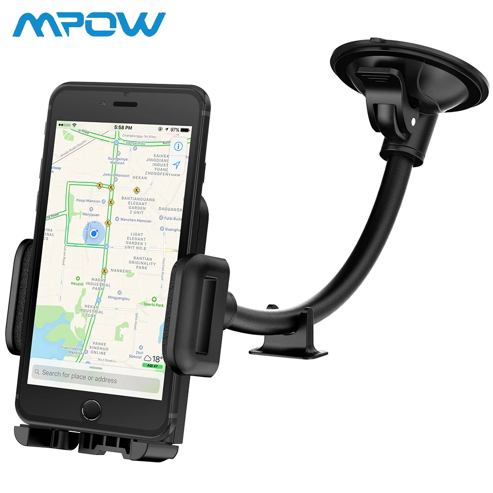 Mpow Car Phone Mount Stand Universal Long Arm Windshield Dashboard Car Mount Holder with Anti-skid Base for 4-6" Cell Phones
Mpow Car Phone Mount Stand Universal Long Arm Windshield Dashboard Car Mount Holder with Anti-skid Base for 4-6" Cell Phones