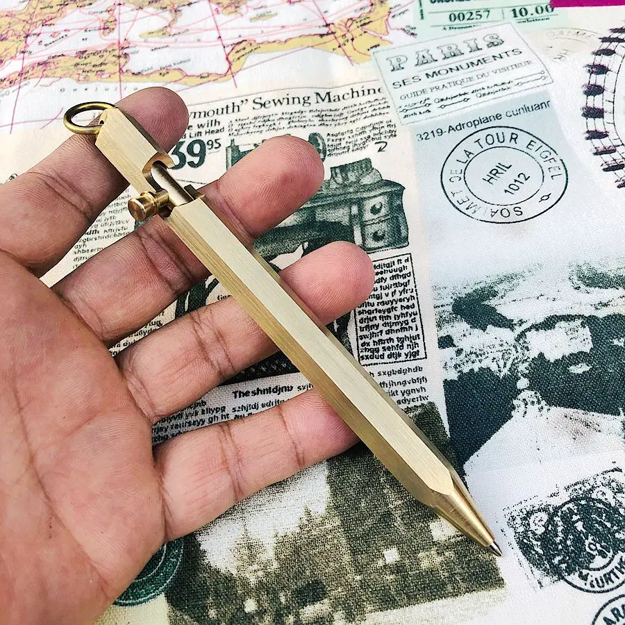 Multifunction Outdoor Travel Kit Tools EDC Solid Brass Six Prismatic Pen Bolt Type Tactical Ballpoint Pen
Multifunction Outdoor Travel Kit Tools EDC Solid Brass Six Prismatic Pen Bolt Type Tactical Ballpoint Pen