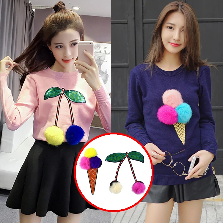Fashion beads embroidery cherry ice cream cloth ball cherry patch pompom applique sweater diy decorations cloth stickers
Fashion beads embroidery cherry ice cream cloth ball cherry patch pompom applique sweater diy decorations cloth stickers