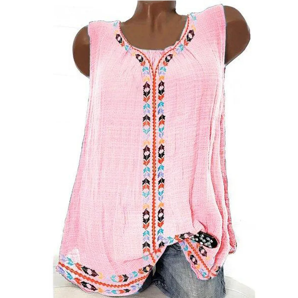 Plus Size Women Blouses Summer Sleeveless Print Solid Fashion Loose Tops Shirt Blouse blusas mujer de moda 2019 camisas mujer
Plus Size Women Blouses Summer Sleeveless Print Solid Fashion Loose Tops Shirt Blouse blusas mujer de moda 2019 camisas mujer