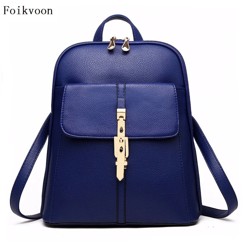 Foikvoon Fashion School Bag Women PU Leather Bag Zipper Female Popular Solid Color Woman Student Backpacks
Foikvoon Fashion School Bag Women PU Leather Bag Zipper Female Popular Solid Color Woman Student Backpacks