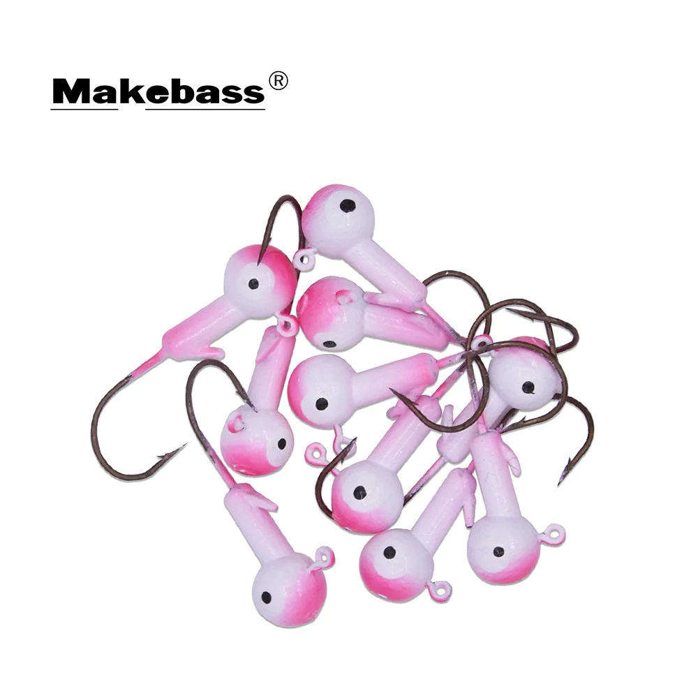 MAKEBASS 10pcs Round Jig Head Hooks Set, Fishing Lead Lures Bait Fishing Tackle for Saltwater/Freshwater
MAKEBASS 10pcs Round Jig Head Hooks Set, Fishing Lead Lures Bait Fishing Tackle for Saltwater/Freshwater