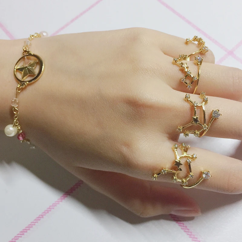 2020 Fashion Feautiful Star New Style Constellation Personalidad Exquisite Adjustable Size Women Jewelry Casual Golden Ring 3259 | Украшения