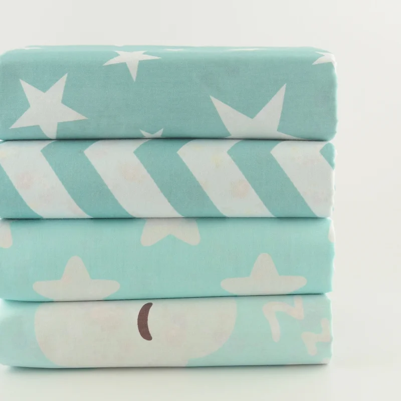Booksew Cotton Twill Fabric 4PSC Blue White Star White Cloud Wave Design Tissue Bedding Crafts Cloth Telas Home Textiles Tecido
Booksew Cotton Twill Fabric 4PSC Blue White Star White Cloud Wave Design Tissue Bedding Crafts Cloth Telas Home Textiles Tecido