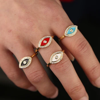 2019 new design red black blue white enamel evil eye cz paved lucky boho turkish jewelry Gold filled finger women ring
2019 new design red black blue white enamel evil eye cz paved lucky boho turkish jewelry Gold filled finger women ring