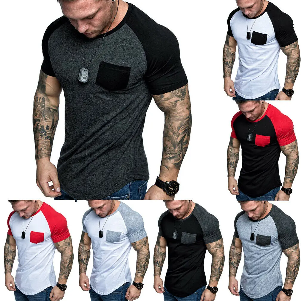 2019 New Summer Fashion Men's T-Shirt Casual Slim Fit Short Sleeve Patchwork Muscle Tee Tops T-shirt
2019 New Summer Fashion Men's T-Shirt Casual Slim Fit Short Sleeve Patchwork Muscle Tee Tops T-shirt