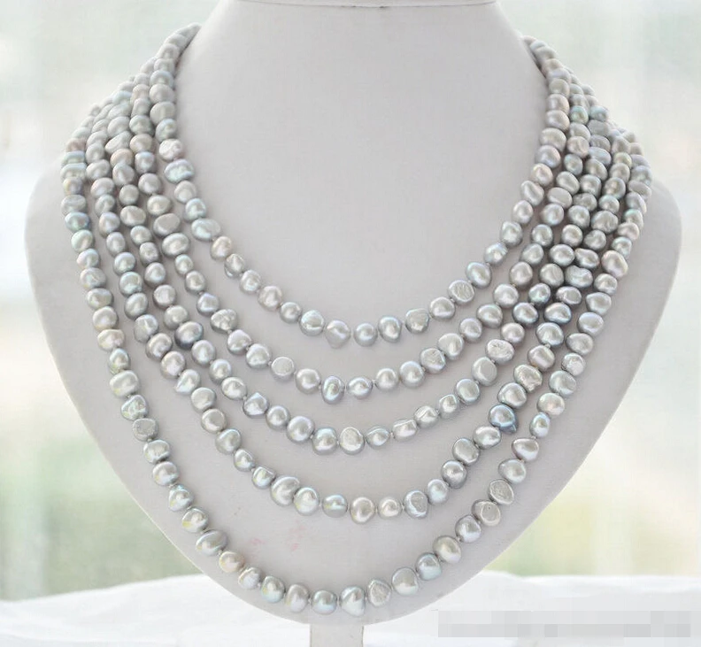 FREE SHIPPING *******z6121 5strands 8mm baroque gray CULTURED freshwater pearl necklace 25inch
FREE SHIPPING *******z6121 5strands 8mm baroque gray CULTURED freshwater pearl necklace 25inch