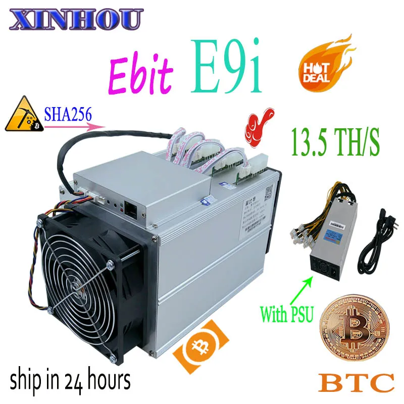 New bitcoin miner Ebit E9i 13.5T SHA256 Asic miner With PSU BTC BCH mining Better than E10 antminer S9 S11 S15 T15 B7 M10 M3x T3
New bitcoin miner Ebit E9i 13.5T SHA256 Asic miner With PSU BTC BCH mining Better than E10 antminer S9 S11 S15 T15 B7 M10 M3x T3