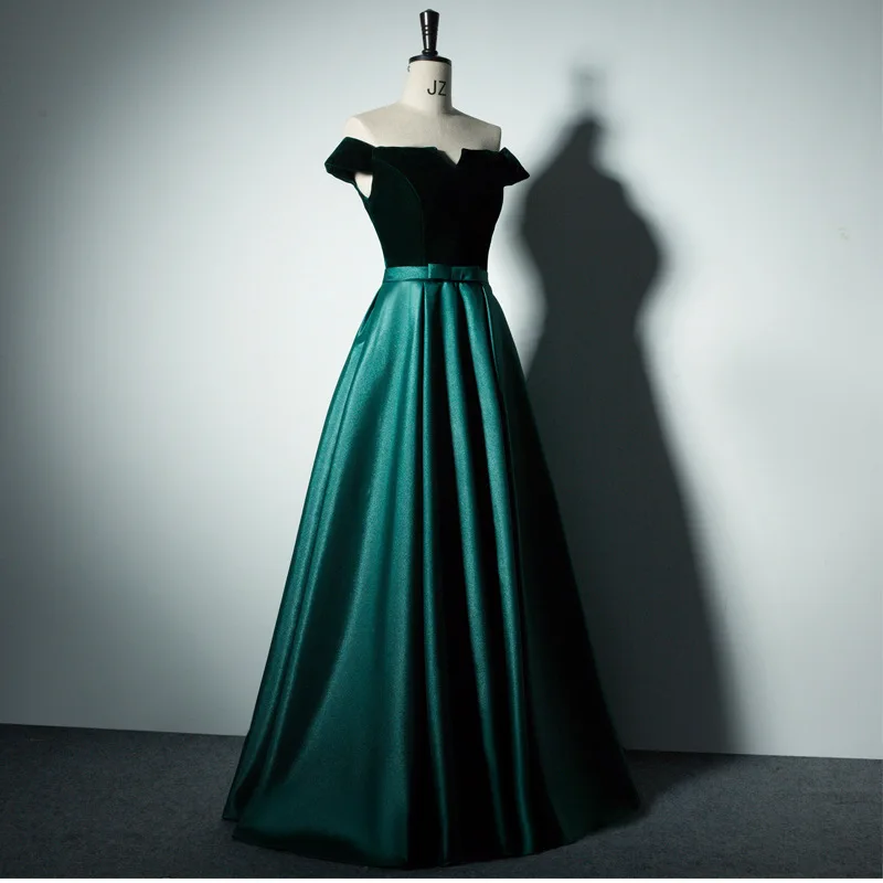 Elegant Dignified Vestidos Slash Neck Company Annual Meeting Floor-Length Dress For Women Long Party Dress vestidos de fiesta
Elegant Dignified Vestidos Slash Neck Company Annual Meeting Floor-Length Dress For Women Long Party Dress vestidos de fiesta