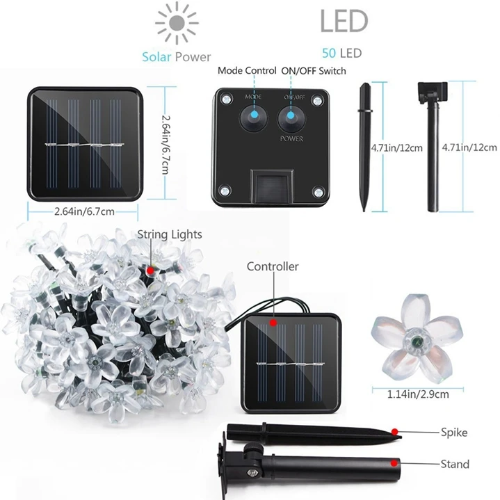 Solar String Lights 21 ft 50 LED Blossom Flower Christmas Lights Flower Garden Blossom Light For Home Wedding Party Decoration Solar String Lights 21 ft 50 LED Blossom Flower Christmas Lights Flower Garden Blossom Light For Home Wedding Party Decoration